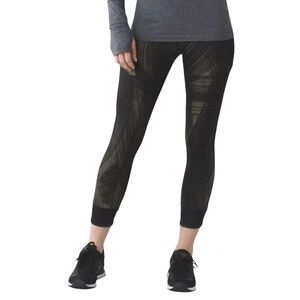 Lululemon Fresh Mesh Run Crop Leggings Size 2 Wind Chill Fatigue High Rise